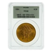 1904 $20 Gold MS-60 PCGS