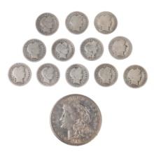 Barber 10c and Morgan $1 Assortment