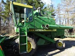 1974 JD 6600 SDL. 2WD COMBINE W/ JD 215 GRAIN PLATFORM,