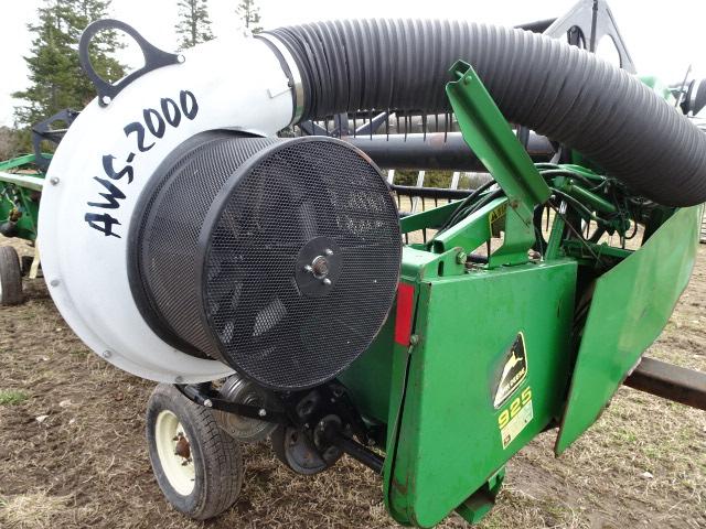 JD 925 GRAIN HEAD W/ AWS 2000 AIR REEL SN#645949, CART SELLS SEPARATE