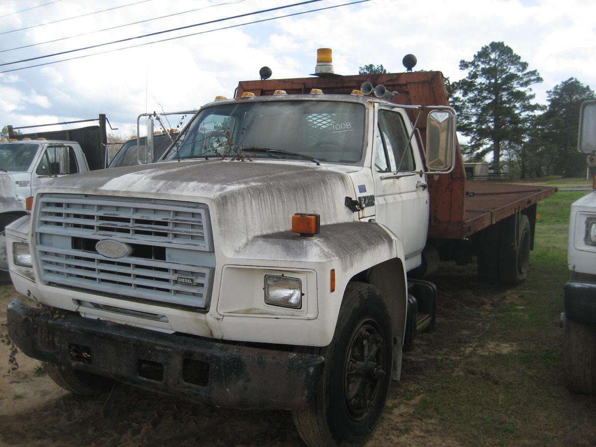 1989 Ford F700 Flatbed Truck, s/n 1FDW074P2LVA04087: S/A, Int'l Diesel Eng.