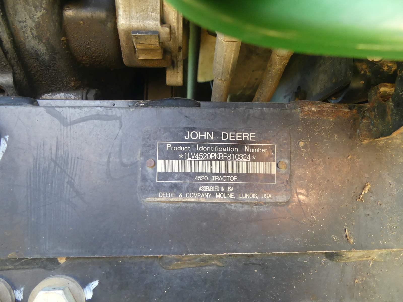 2019 John Deere 4520 MFWD Tractor, s/n 1LV4520PKP810324: Rollbar Canopy, JD