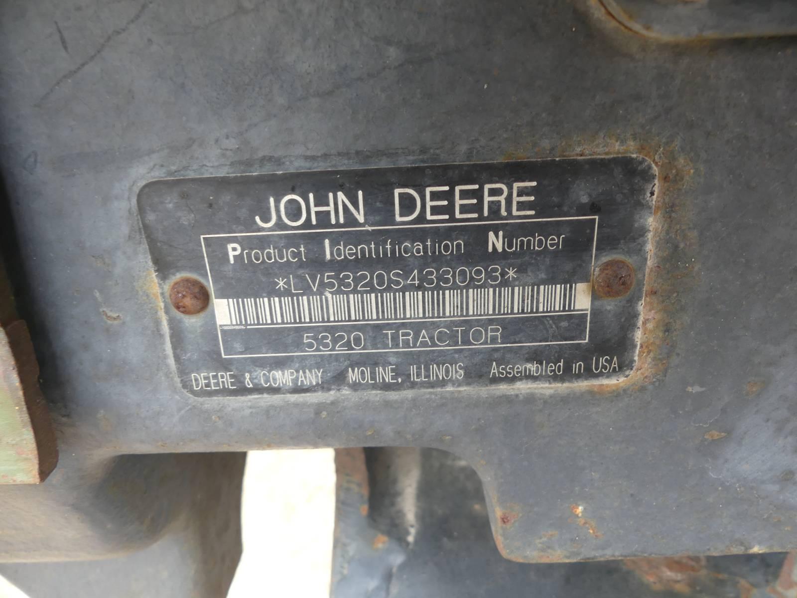 John Deere 5320 Tractor, s/n LV5320S433093: Cab, No Doors, 2wd, Sync Shuttl