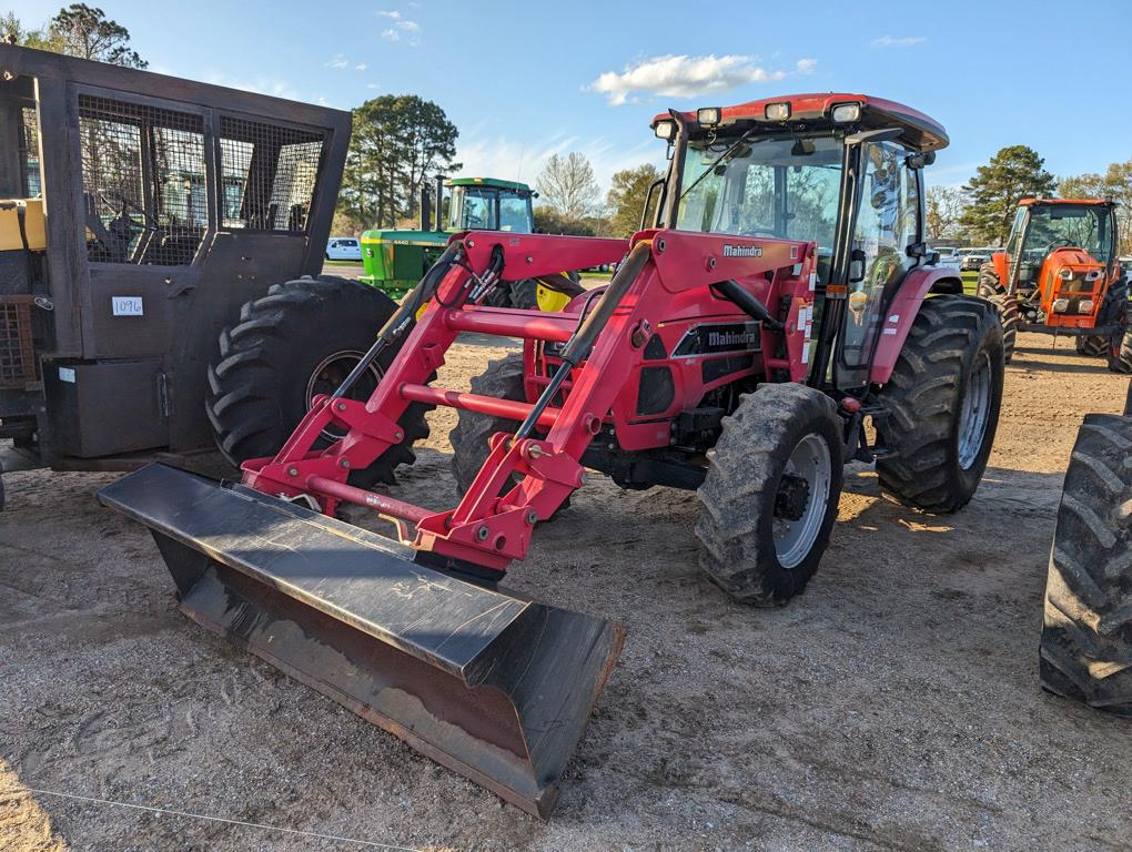 Mahindra 8560 MFWD Tractor, s/n KNGC1111: Cab, Mahindra 285 Loader, Drawbar