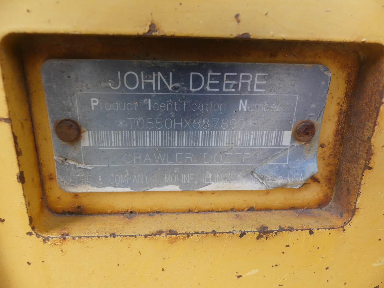 2000 John Deere 550H LGP Dozer, s/n T0550HX887899: Canopy, Screens, Sweeps,