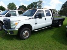 2015 Ford F350 Flatbed Truck, s/n 1FD8W3HTXFEC37166: Crew Cab, 170K mi.