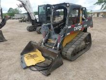 2014 John Deere 323 Skid Steer, s/n T0323EKEEJ264770: Canopy, Rubber Tracks