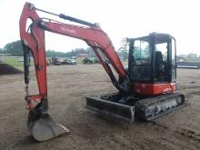 2021 Kubota KX057-5 Mini Excavator, s/n KBCDZ37CCM3C10934: Encl. Cab, Blade