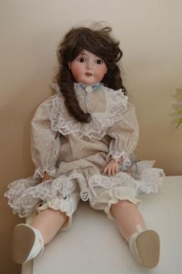 Cm Bergmann Germany Porcelain Head Sleepy Eye Doll With Composite Arms And