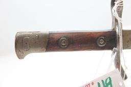 Fiskars Mauser Bayonet w/Metal Scabbard; 11-3/4" Blade, 16-1/4" OAL