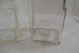 Vintage Quart and Pint Apothecary Clear Jars w/Stoppers; Not lot number in photo should be 133a, not