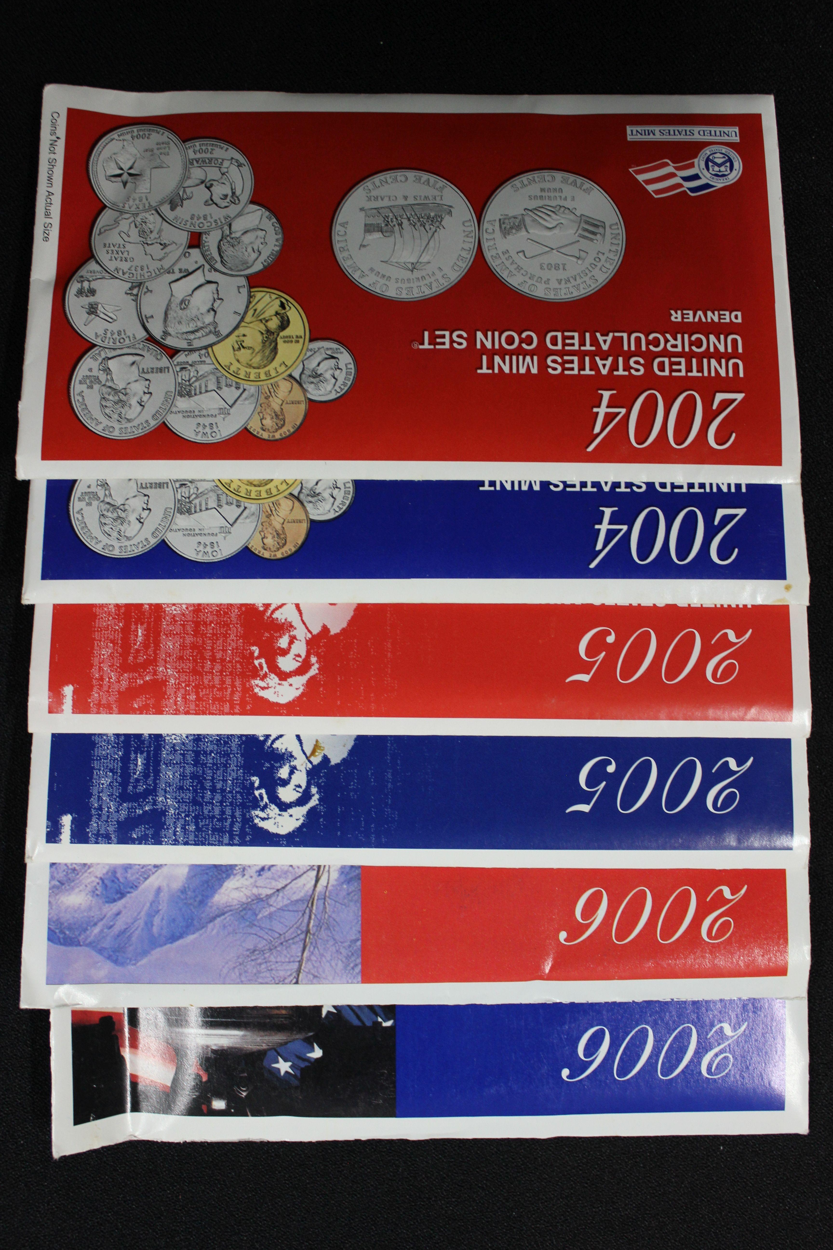 3-Mint Sets 2004-P and 2004-D, 2005-P and 2005-D, and 2006-P and 2006-D