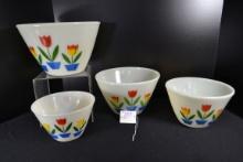 Fire-King Tulip Mixing Bowl Set