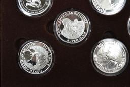 North American Big Game Super Slam Silver Proof Collection Including 27 .999 Silver Rounds in Presen