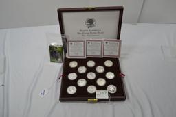 North American Big Game Super Slam Silver Proof Collection Including 27 .999 Silver Rounds in Presen