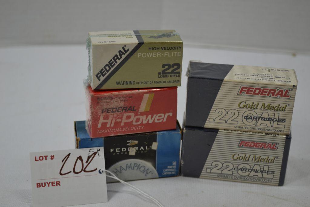 2 Boxes of Gold Medal 22LR, 1 Champion, 1 Power Elite and 1 Hi-Power, 50 Rounds 5xbid