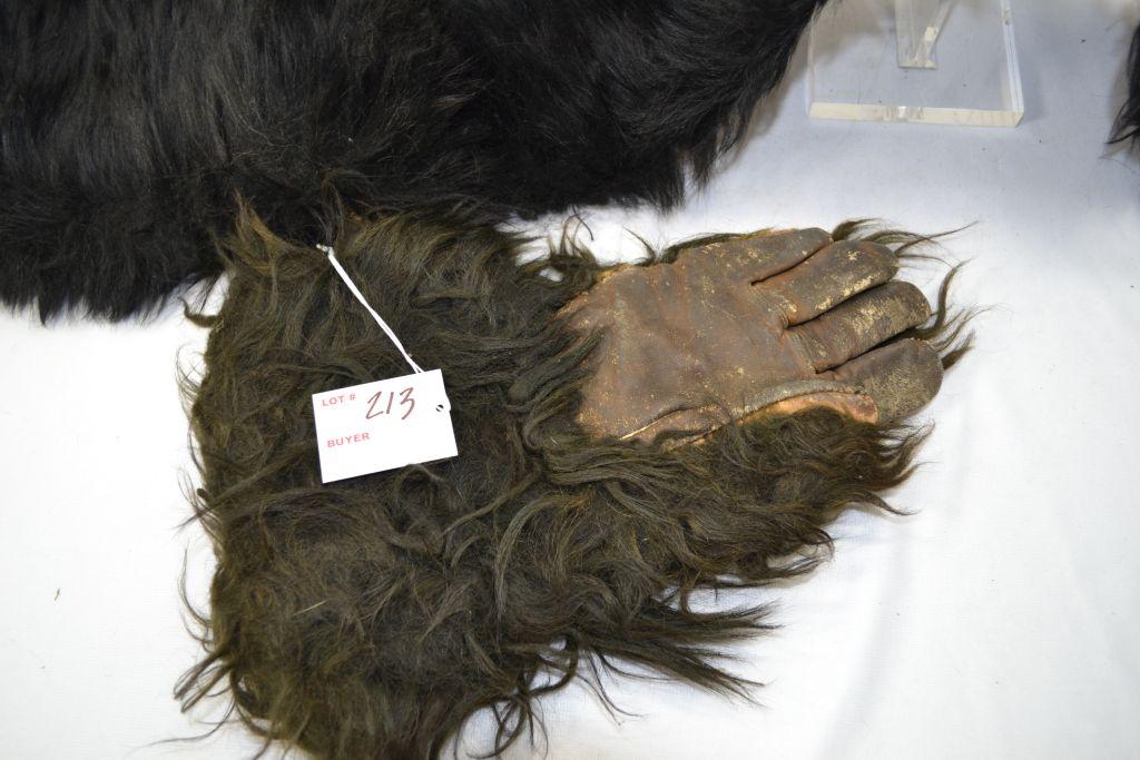 Black Bear Skin Shoulder Stoll with 1 Bear Skin Glove