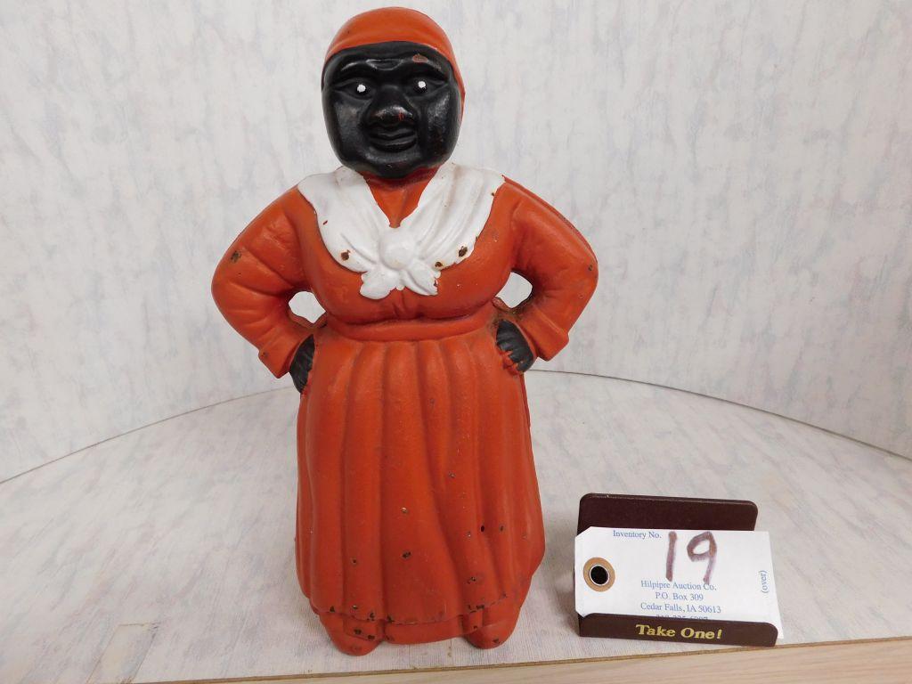 Cast Iron 10" Aunt Jemima Bank.