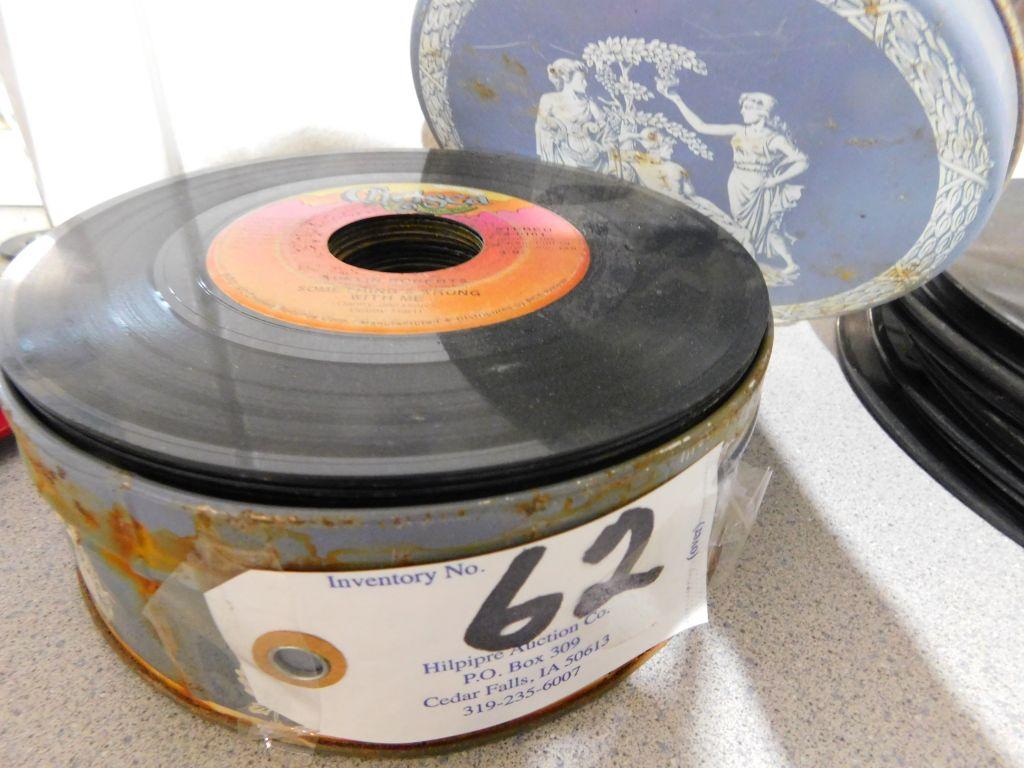 Container Of 45 Rpm Records.