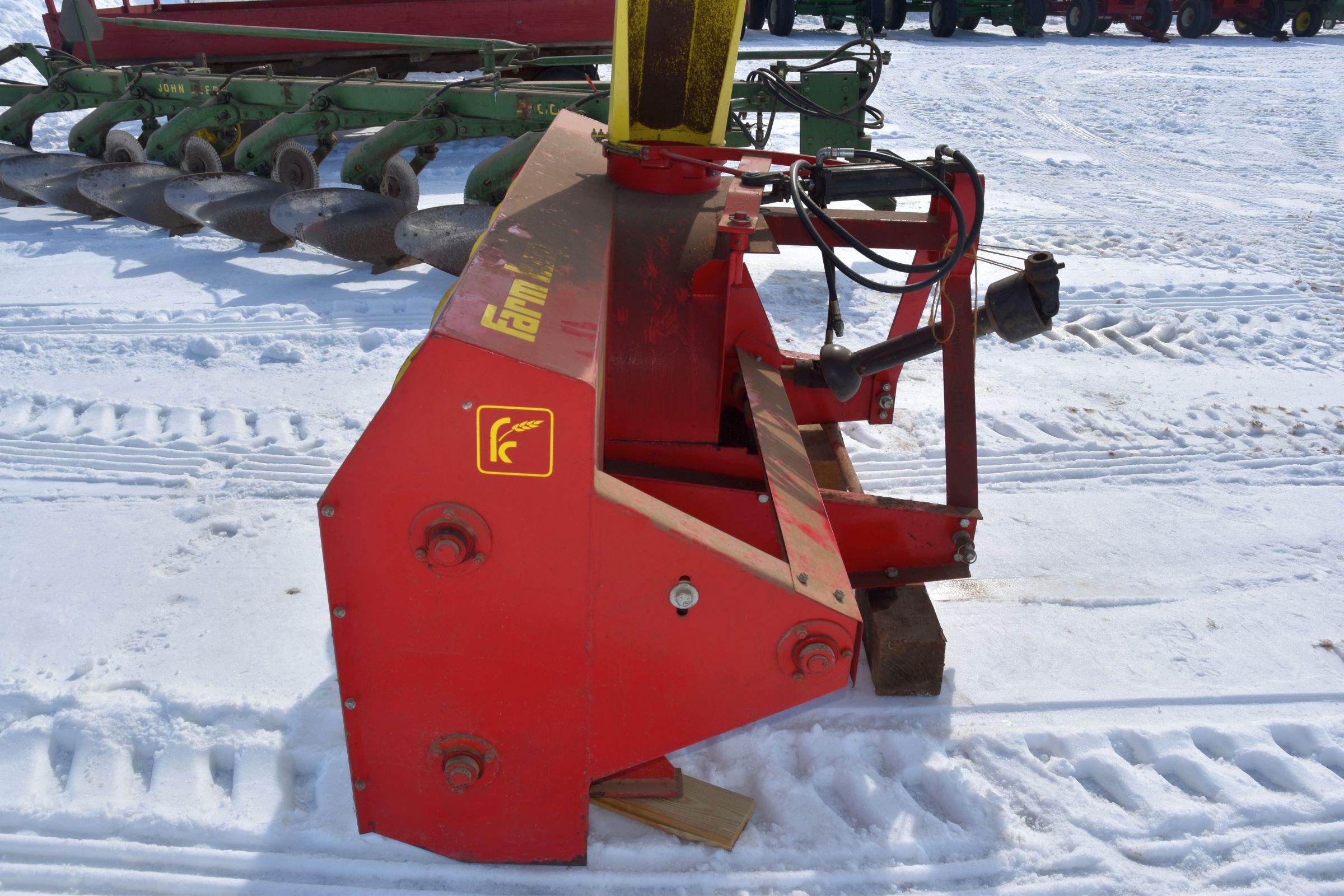 Farm King 960SB Snow Blower, 3p., 540PTO, Double Auger, Hydraulic Spout, 96” Wide