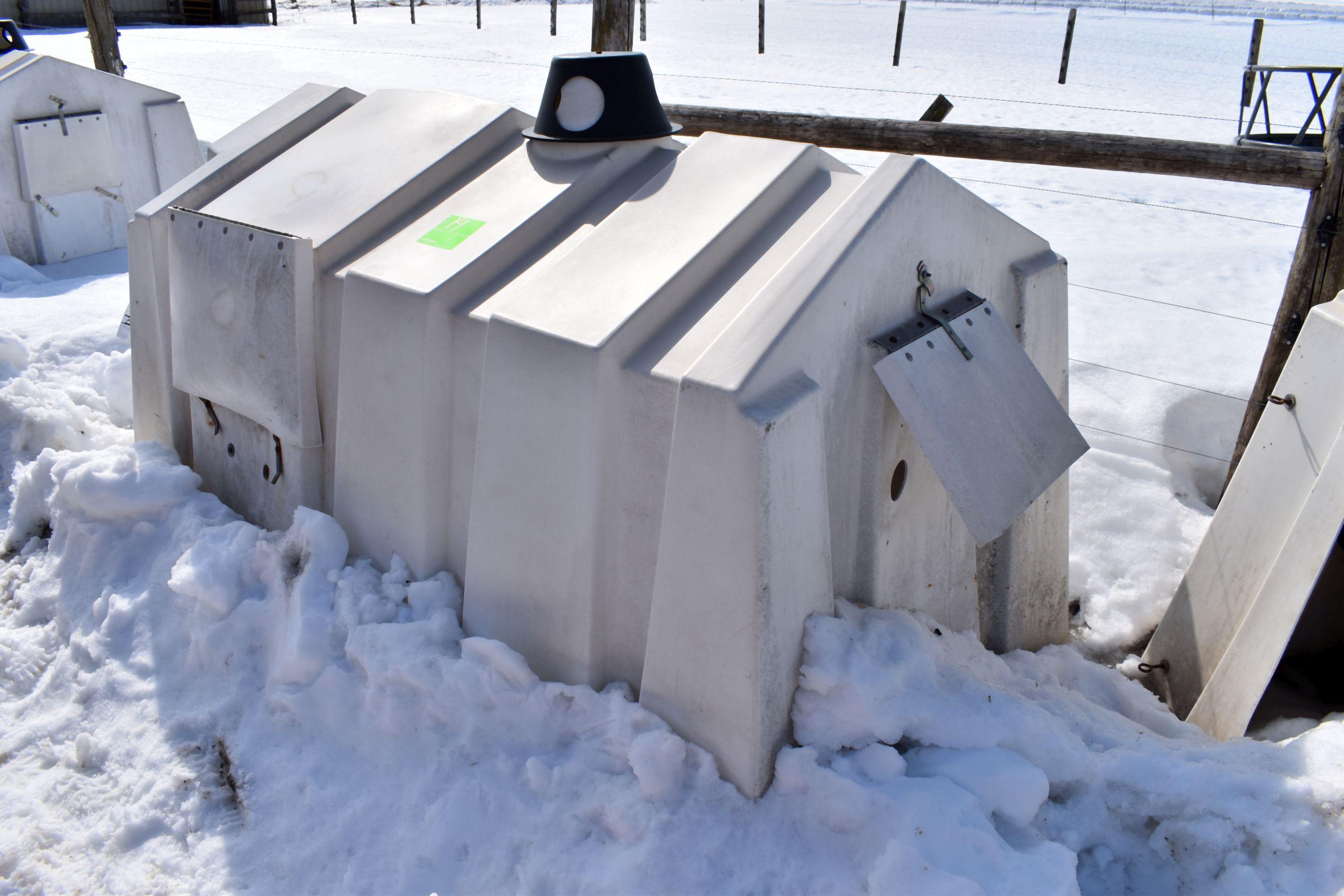 Poly Square Calf Nursery, Bucket Holders, Rear Vent Door