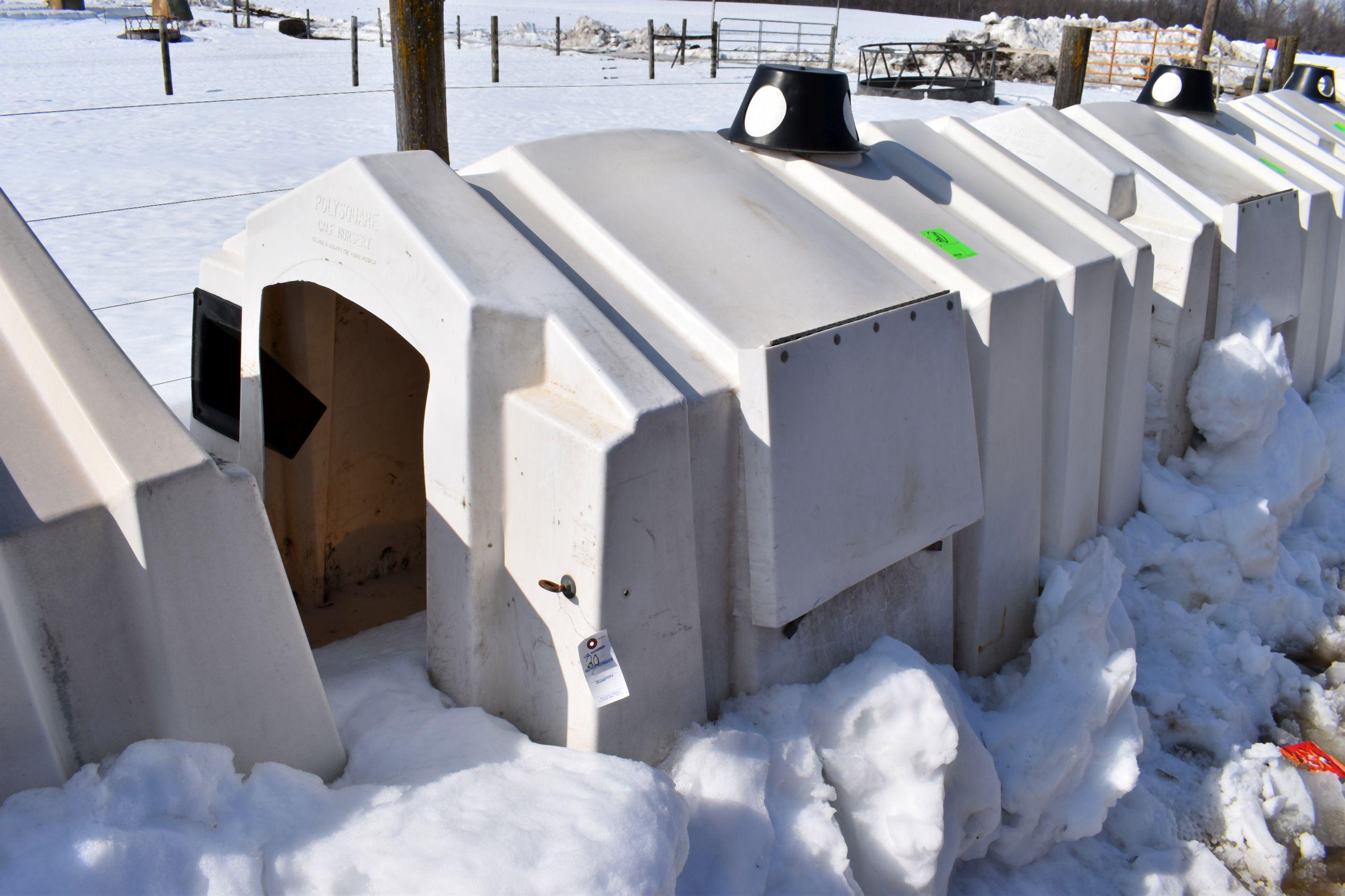 Poly Square Calf Nursery, Bucket Holders, Rear Vent Door