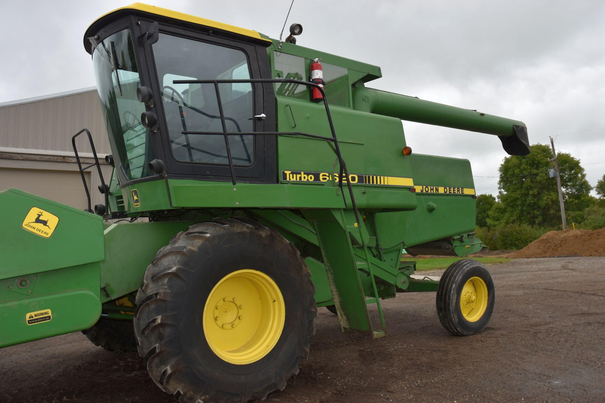 John Deere 6620 Turbo Diesel Combine, 24.5x32 Tires, Approx 3,439 Hours On Machine Tach Was Replaced