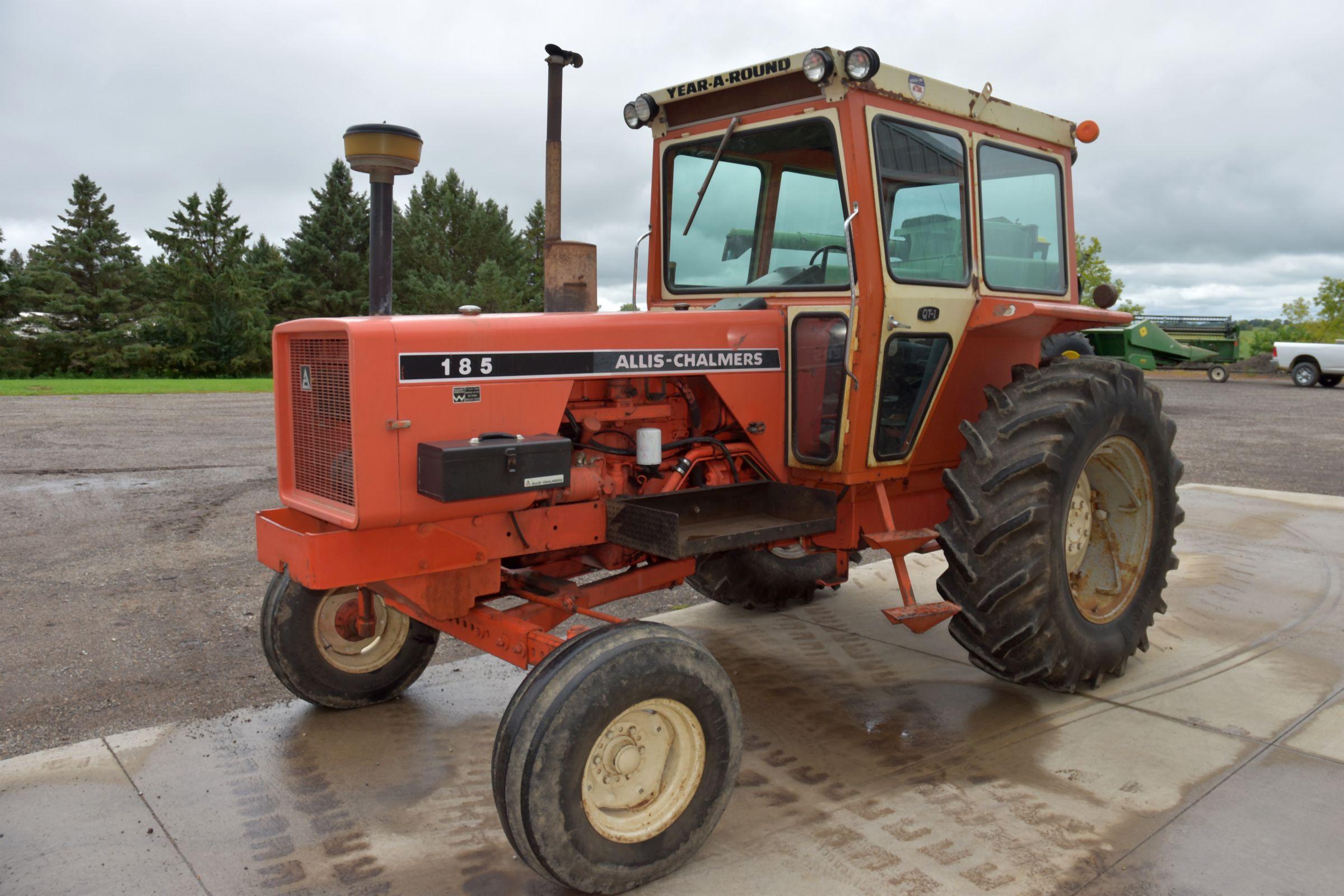 Allis Chalmers 185 Diesel Tractor, 2WD, 4153 Actual One Owner Hours, 18.4R30 Tires AT 90%, Hi/Lo 4 S
