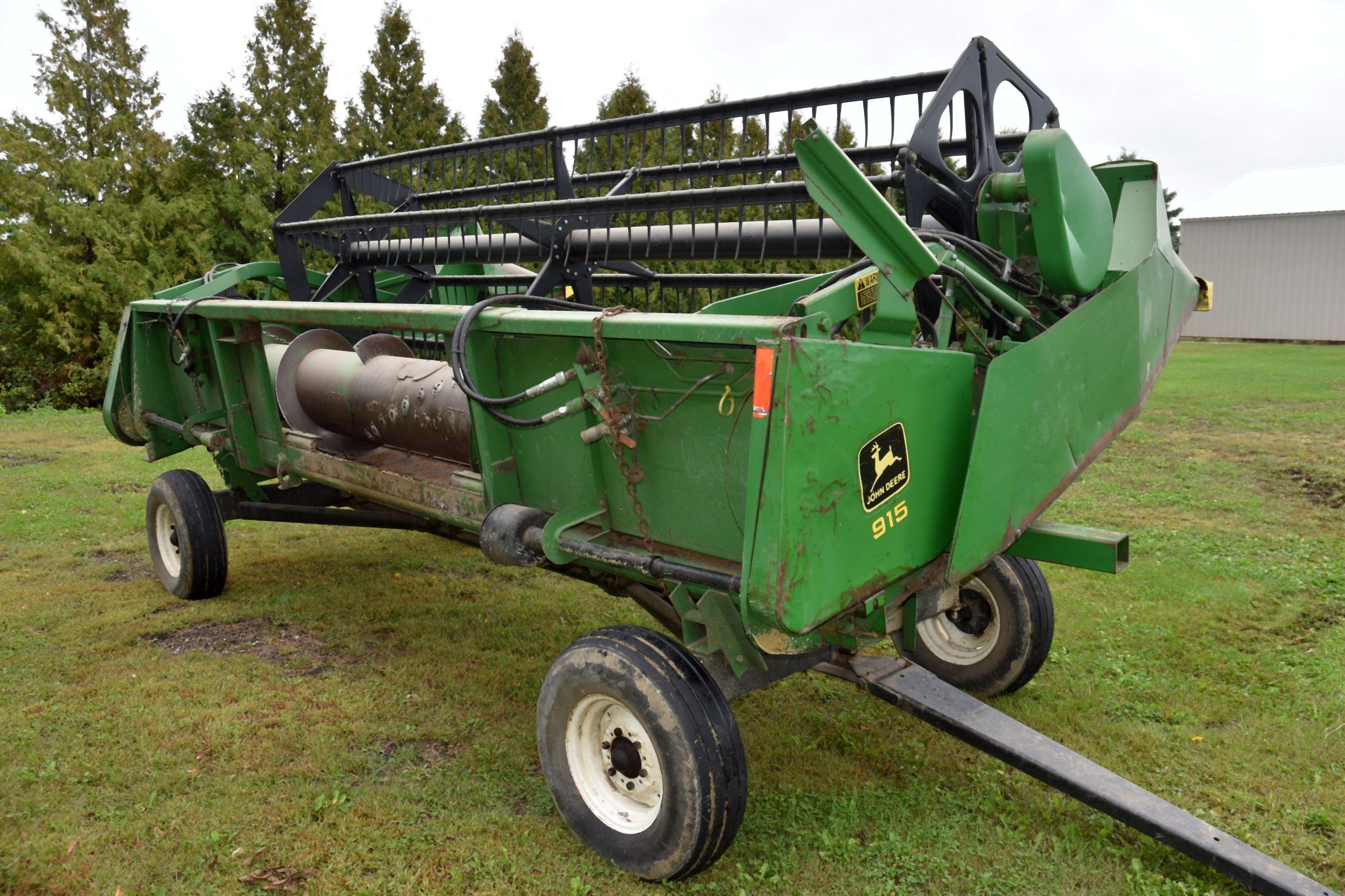 John Deere 915 Bean Head, 15’, Poly Skids & Fingers, 3” Cut, SN: F650411