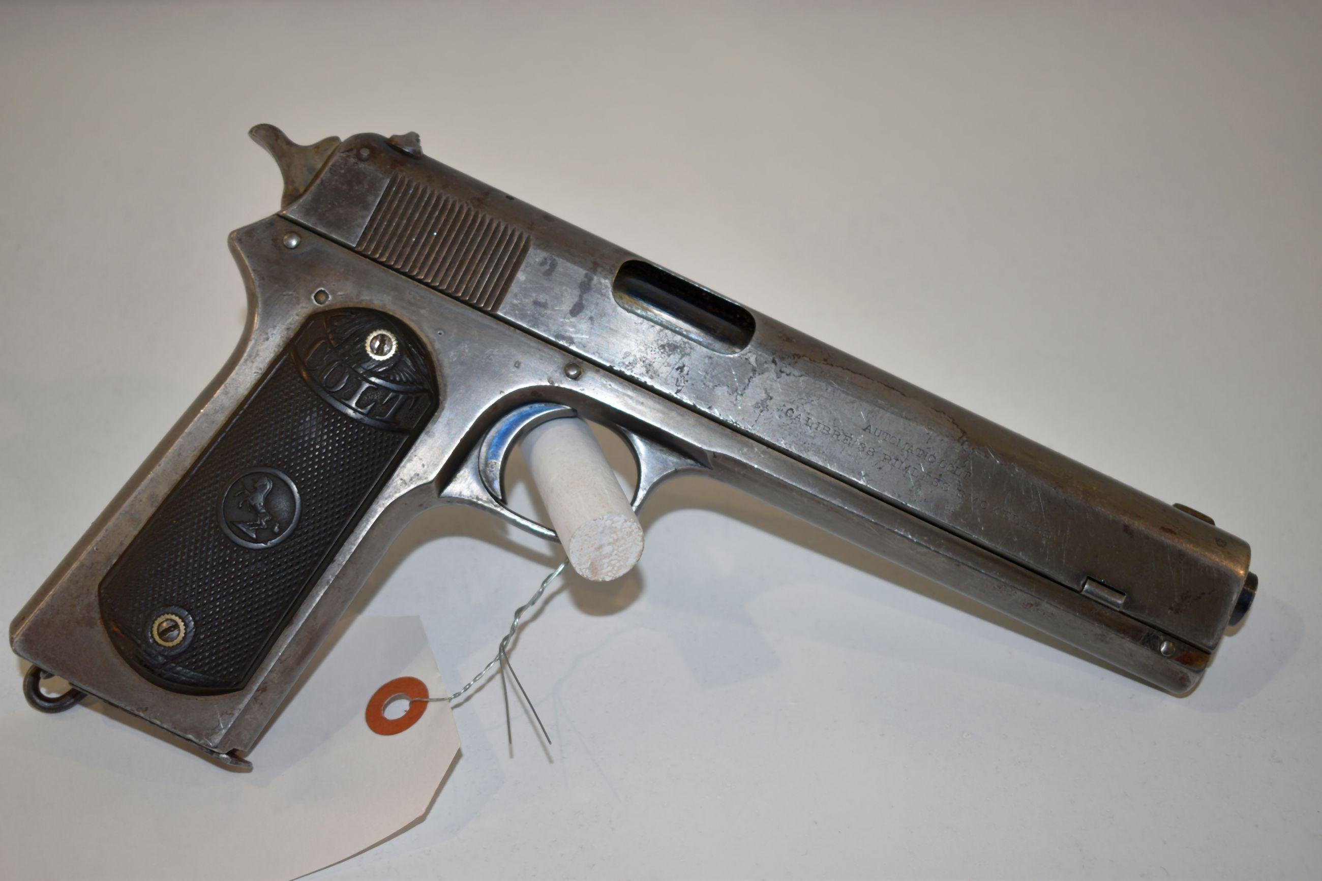 Colt 1902 Military Model 38 Cal., Semi Auto Pistol, SN: 34595, good bore, one magazine