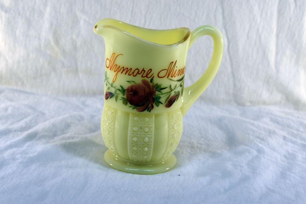 Custard glass pitcher from Nymore MN