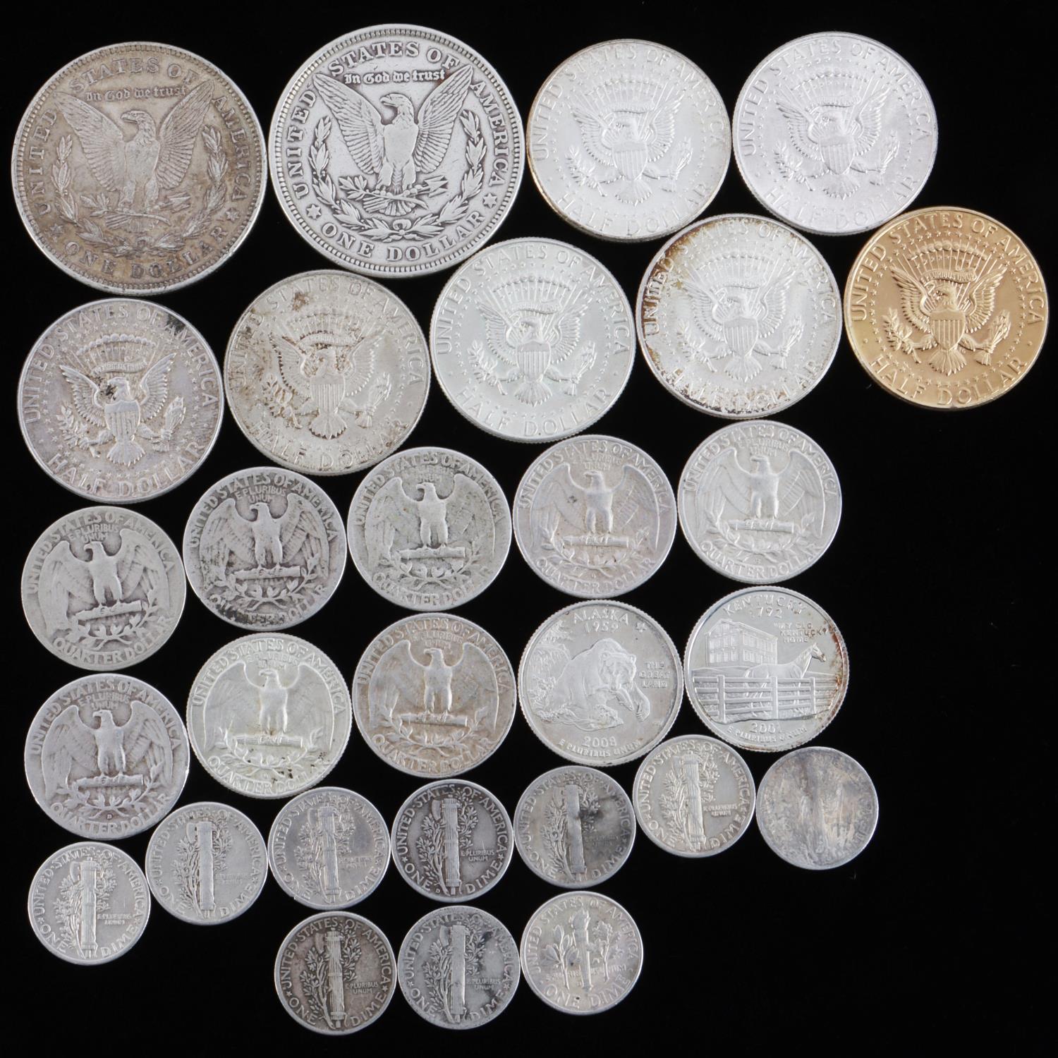 LOT 90% SILVER US CONSTITUTIONAL COINS FV $9