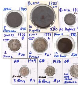 LOT 14 19TH & 20TH CENT EUROPE SILVER BRONZE COINS