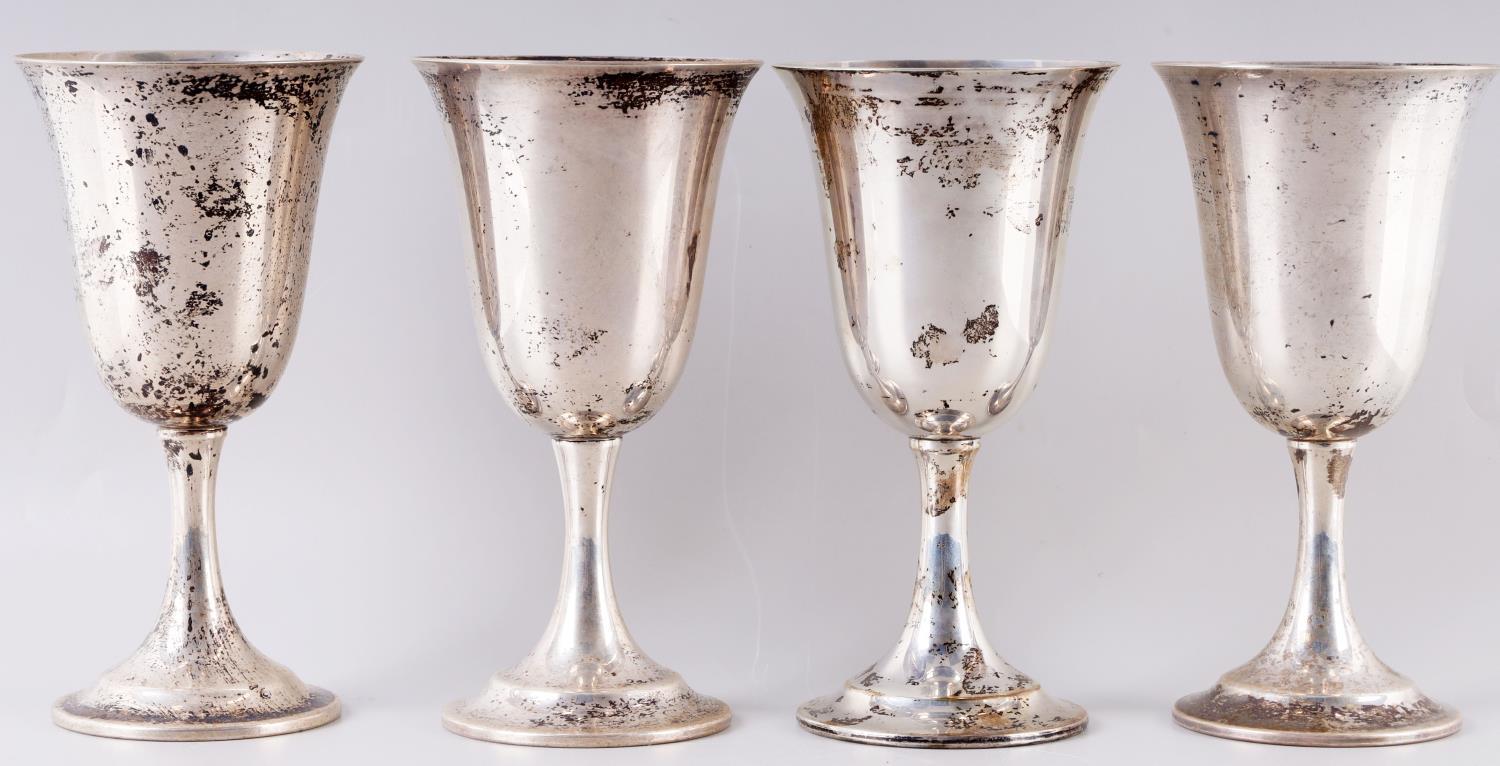 4 LORD SAYBROOK STERLING SILVER WATER GOBLETS