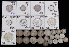 US SILVER COIN COLLECTOR LOT BU PROOF 50C 25C 10C