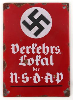 LOT OF 4 WWII GERMAN NSDAP SIGNS AND RAZOR