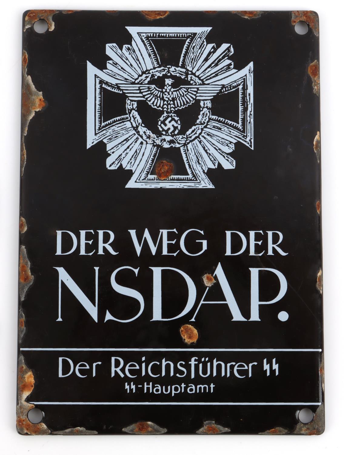 LOT OF 4 WWII GERMAN NSDAP SIGNS AND RAZOR