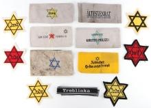WWII JEWISH ARM BANDS & STAR OF DAVID PATCH LOT 13