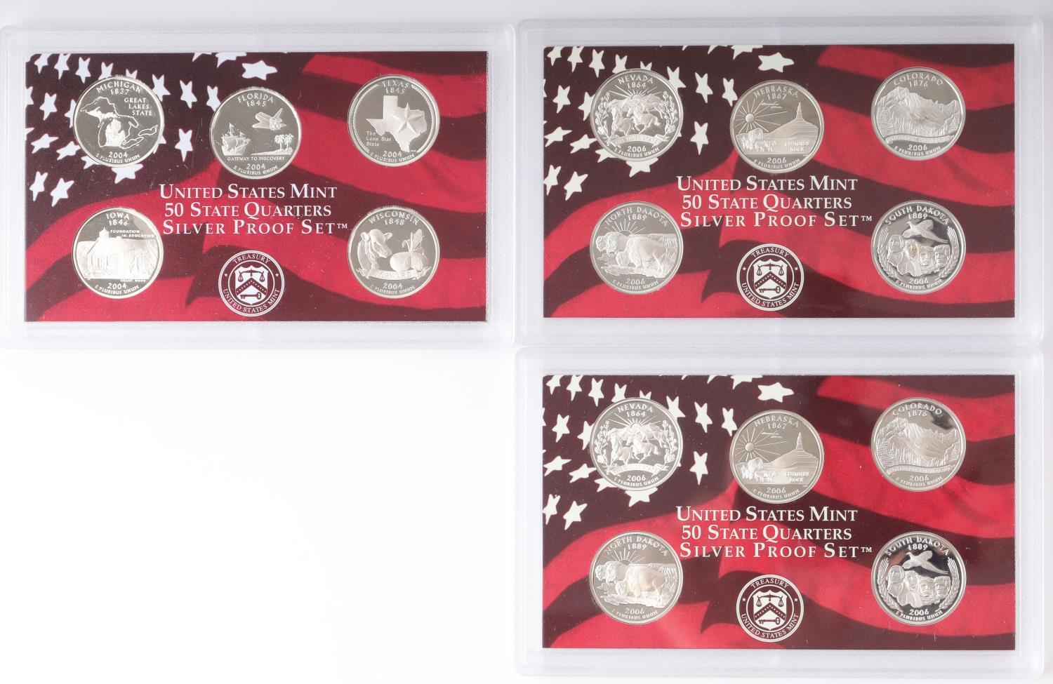 14 SILVER STATE QUARTER SETS 2004 2006 2007 2008