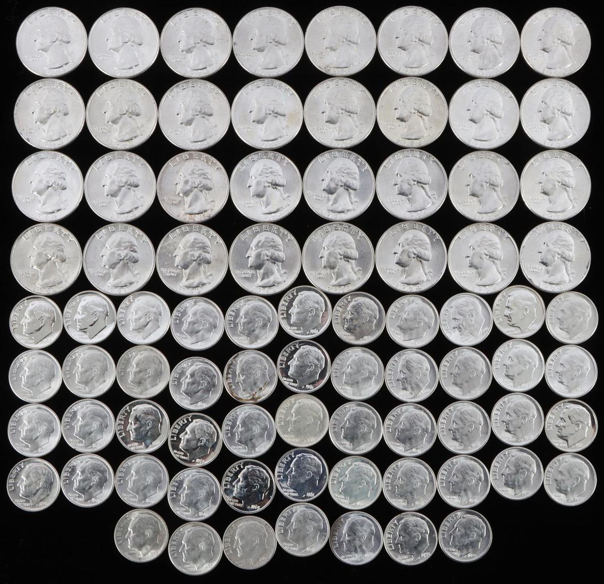 $13 FACE 90% SILVER US COIN LOT DIME AND QUARTERS