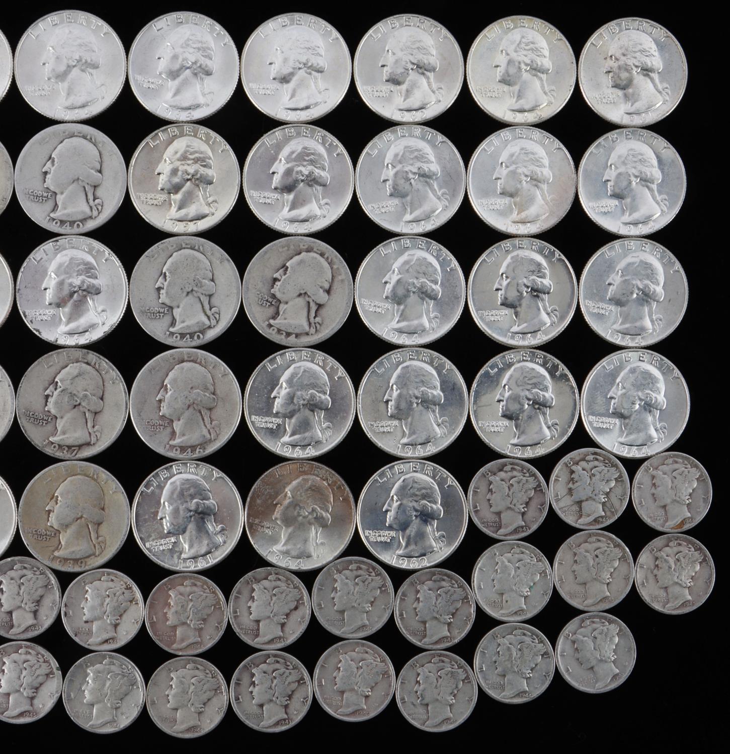 $15 FACE 90% SILVER COIN LOT MERCURY ROOSEVLT DIME