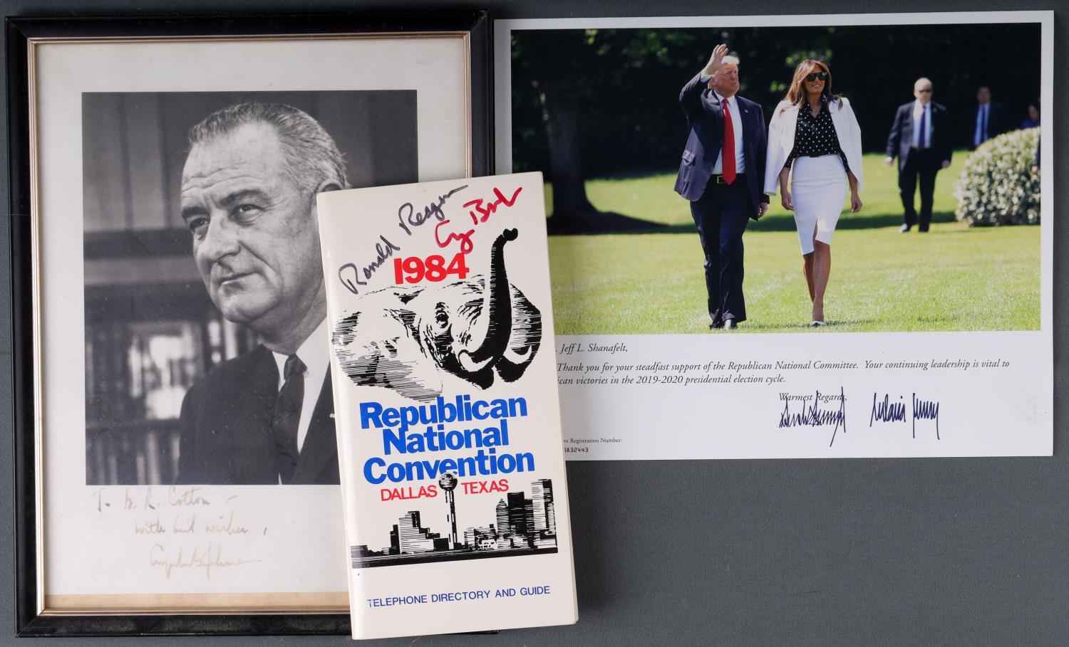 DONALD MELANIA TRUMP LBJ REAGAN BUSH AUTOGRAPH LOT