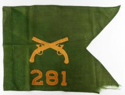 WWII US 281ST MILITARY POLICE GUIDON & HISTORY LTR