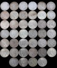 40 SILVER U.S. PEACE DOLLAR COIN LOT