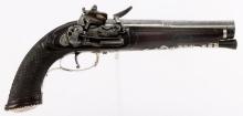 17th C. ITALIAN MIQUELET SILVER ENGRAVED PISTOL