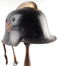 WWII GERMAN FIRE POLICE DIP STYLE M34 HELMET