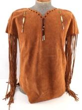 POCAHONTAS LEATHER VINTAGE BUCK SKIN SHIRT