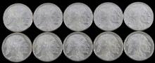 LOT OF 10 BUFFALO 1 OZ SILVER BULLION ROUNDS