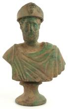 BRONZE BUST REPLICA OF MARCUS AURELIUS W/ CROWN