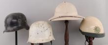 2 RELIC GERMAN HELMET BERLIN POLICE & ITALIAN PITH